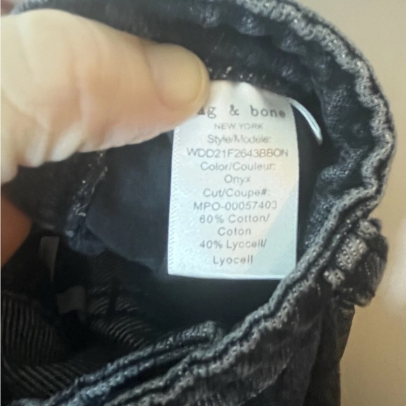 Rag And Bone Dre Low Rise Boyfriend Denim Jeans Women 30 Black Straight - Picture 8 of 8